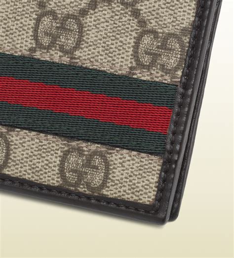 gucci mens canvas black leather trim slim wallet|Gucci GG Supreme Canvas Wallet .